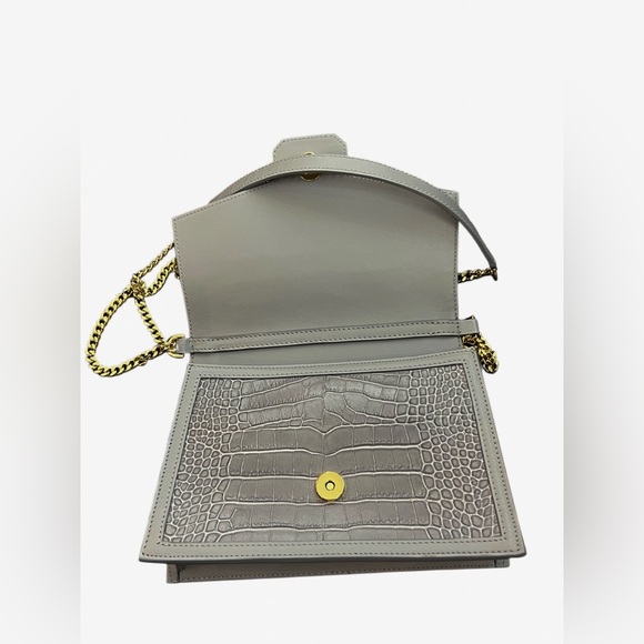 Teddy Blake Cro  Embossed Grey Crossbody Shoulder Bag - Picture 9 of 11